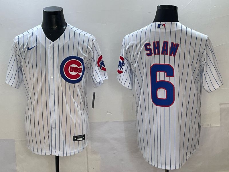 Men Chicago Cubs #6 Shaw white Nike MLB 2025 jersey 03